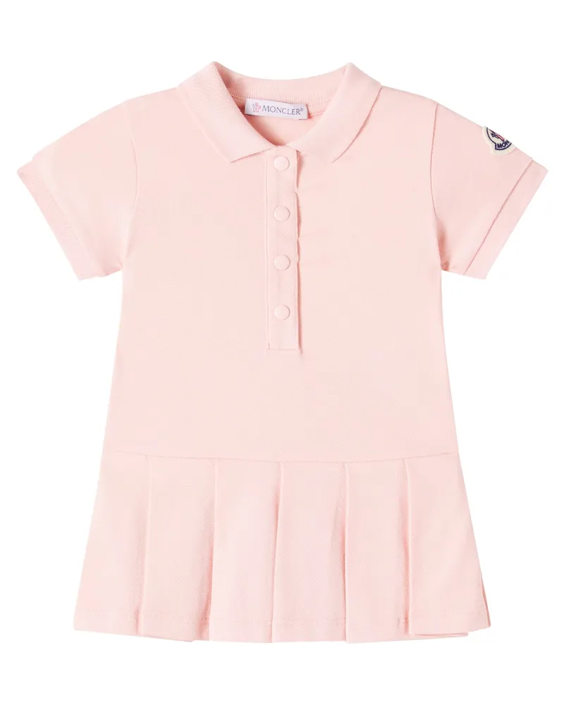Moncler Baby Polokleid aus einem Baumwollgemisch Pink