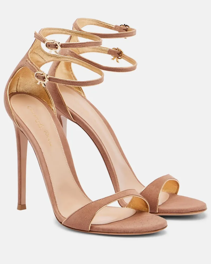Gianvito Rossi Sandalen 110 aus Veloursleder Pink