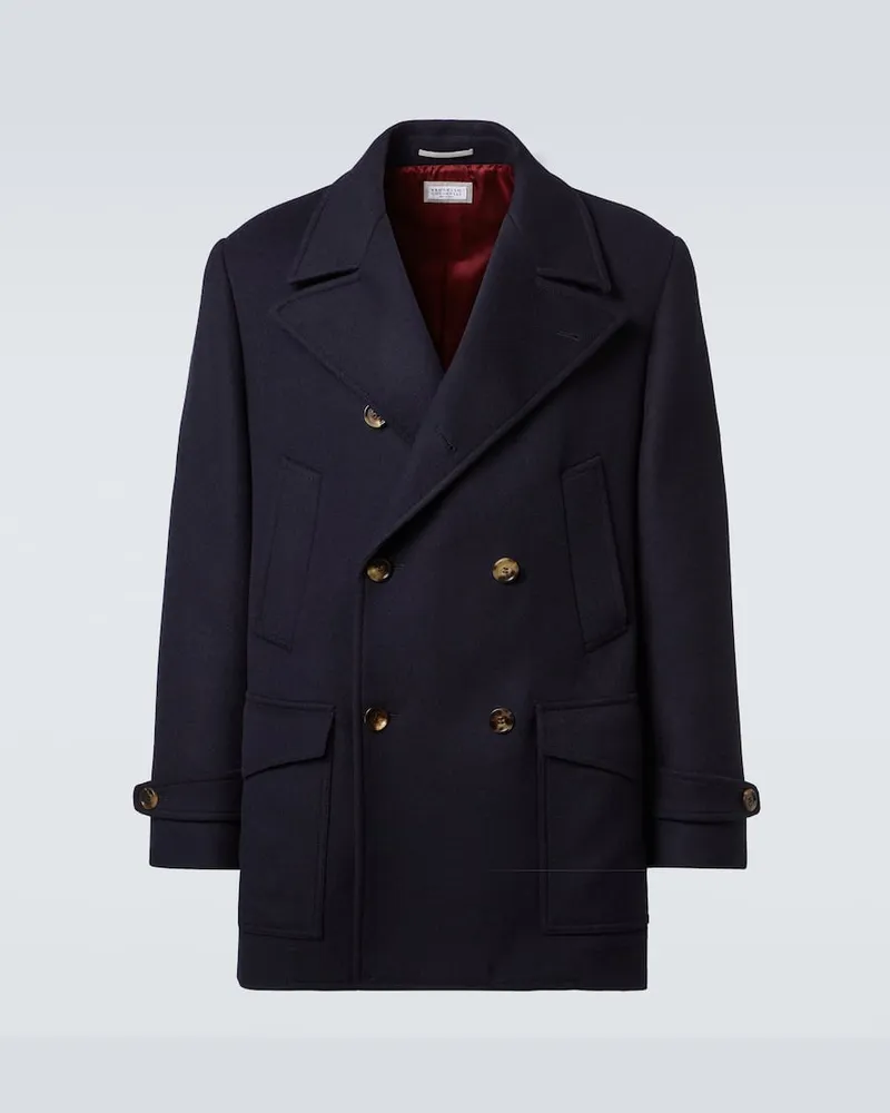 Brunello Cucinelli Cabanjacke aus Wolle Blau