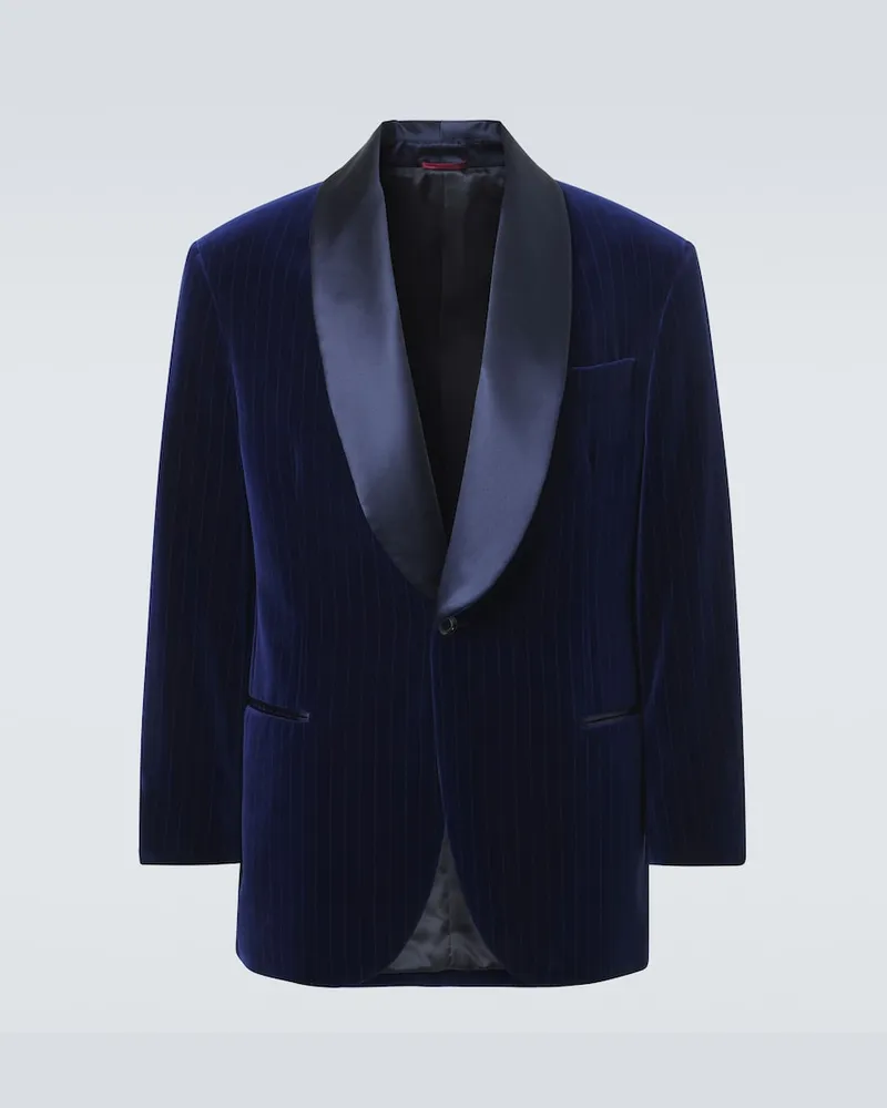 Brunello Cucinelli Jacke aus Baumwollsamt Blau