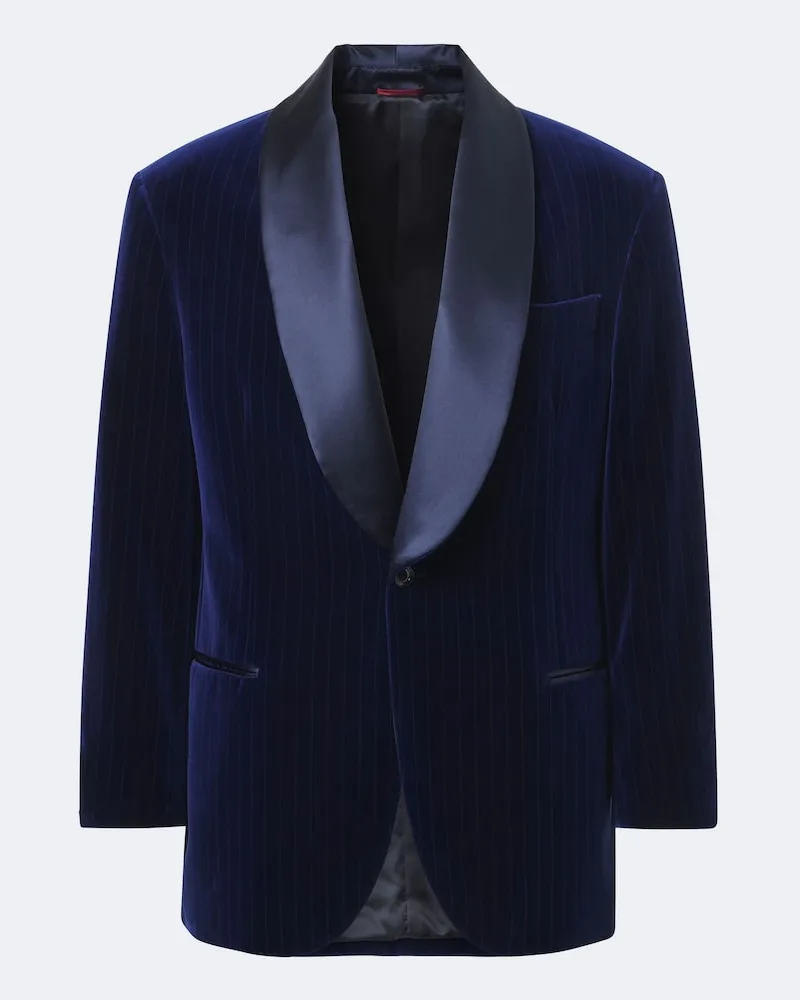 Brunello Cucinelli Jacke aus Baumwollsamt Blau