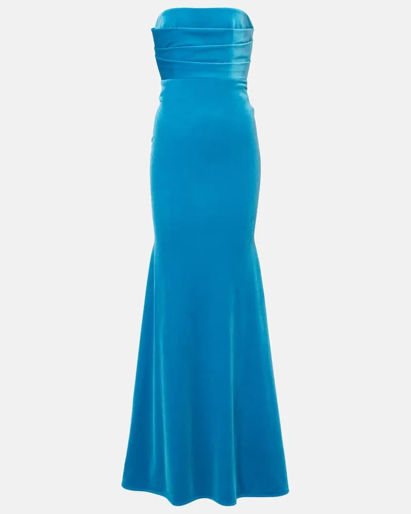Alex Perry Robe aus Samt Blau