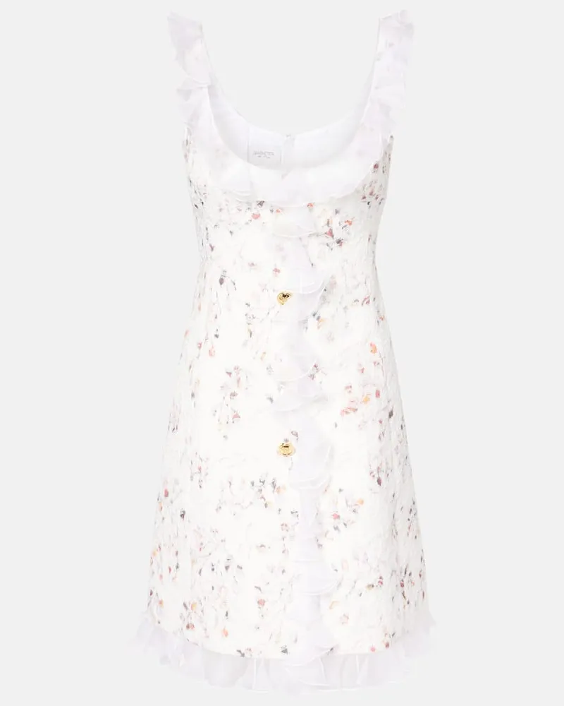 Giambattista Valli Minikleid aus Jacquard Weiß