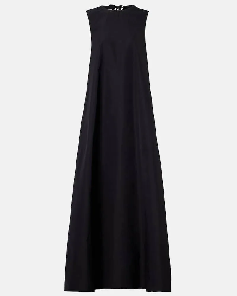 PLAN C Robe aus Satin Schwarz
