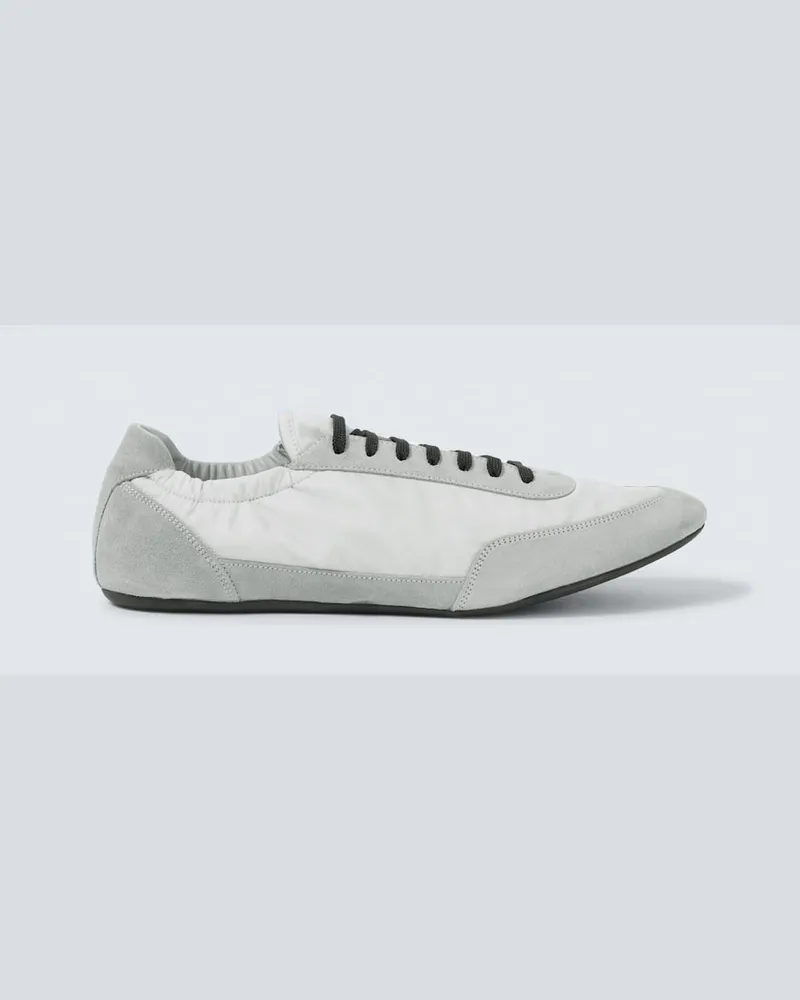 Prada Sneakers Collapse aus Re-Nylon und Veloursleder Grau