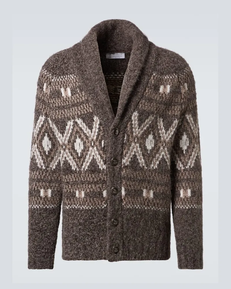 Brunello Cucinelli Cardigan aus einem Alpakawollgemisch Grau