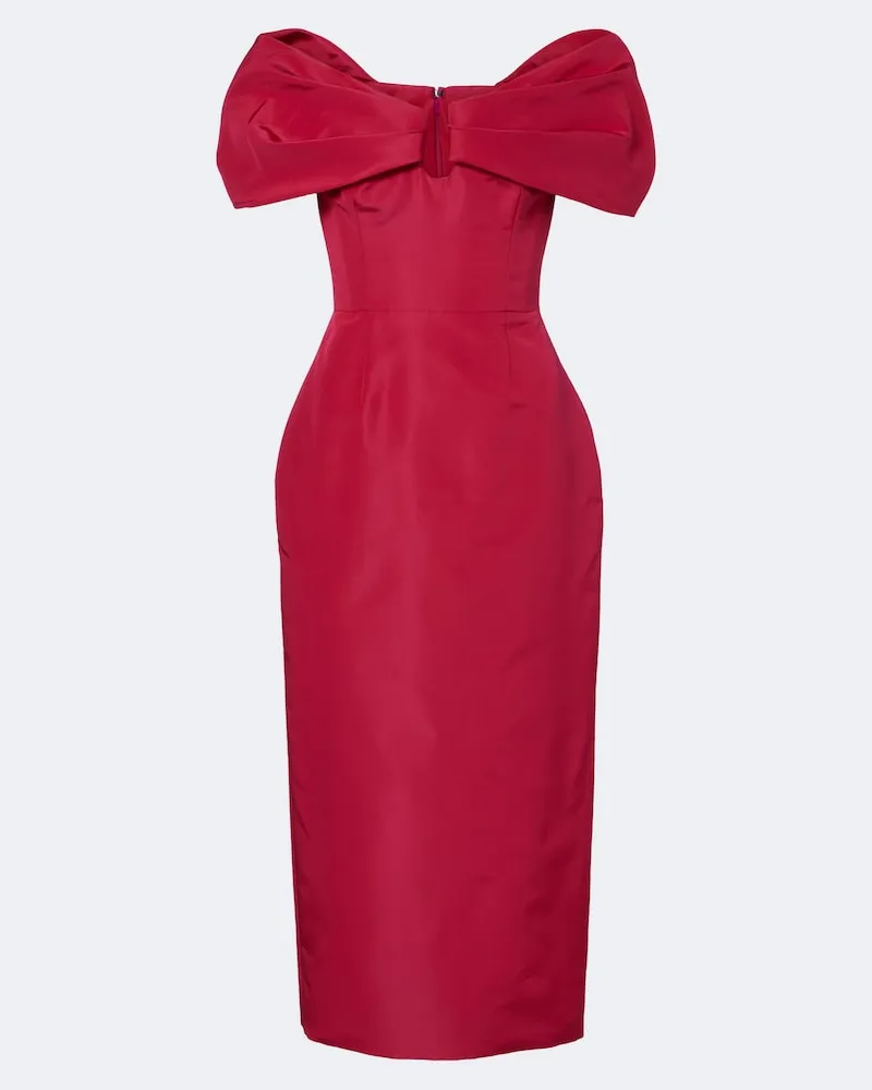 Carolina Herrera New York Off-Shoulder-Cocktailkleid aus Seiden-Faille Rosa