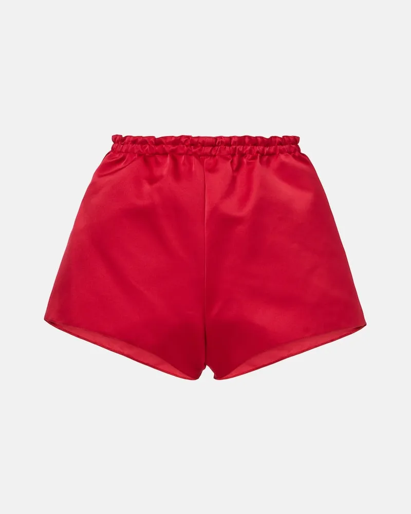 Giambattista Valli High-Rise Shorts aus Satin Rot