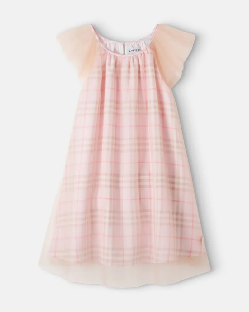 Burberry Kleid Burberry Check aus Seidentüll Rosa