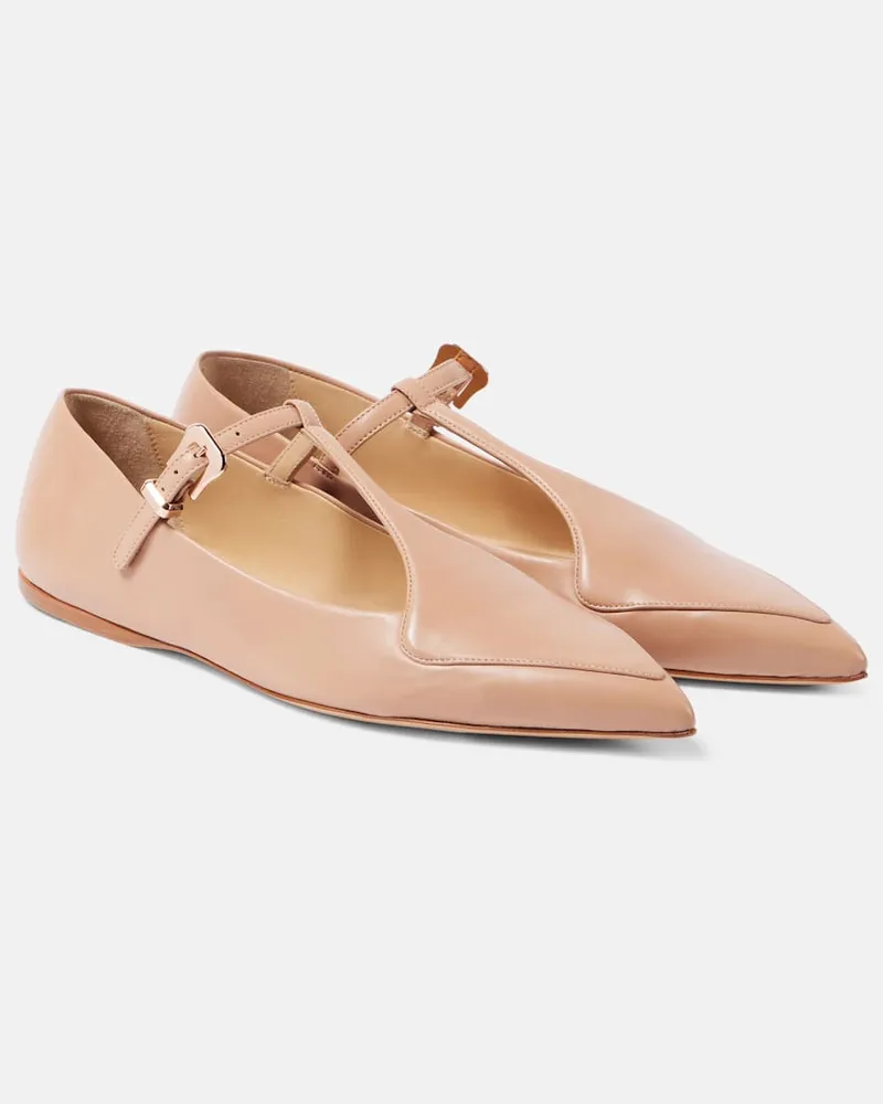 Gabriela Hearst Ballerinas Liv aus Leder Beige