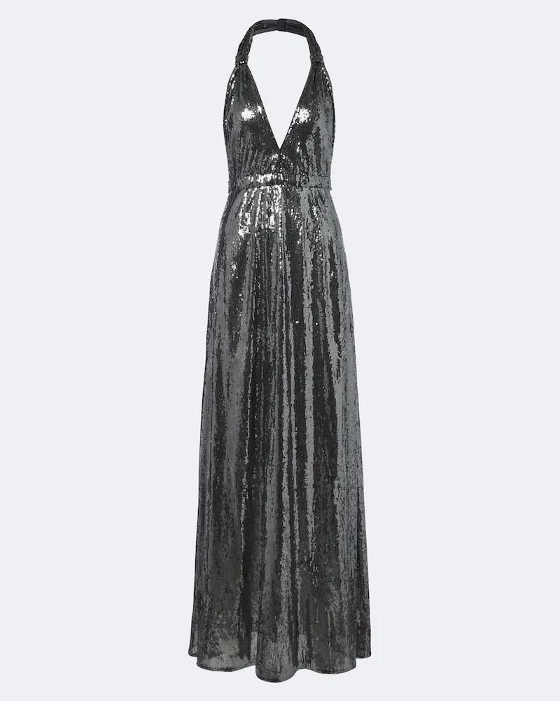 Dolce & Gabbana Maxikleid mit Pailletten Silber