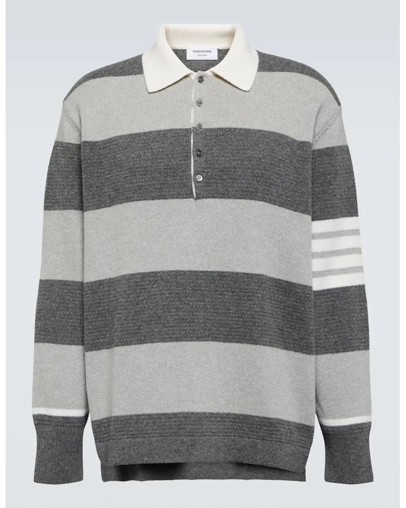 Thom Browne Polopullover aus Schurwolle Grau