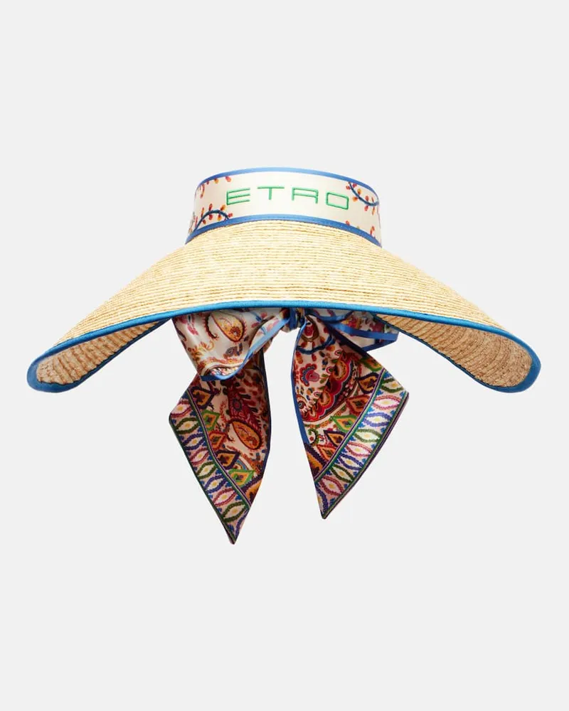 Etro Visor aus Stroh Multicolor