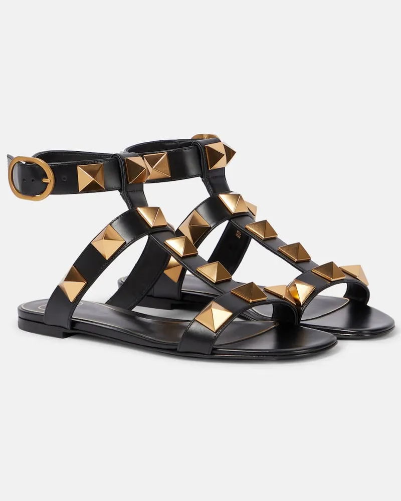 Valentino Garavani Sandalen Roman Stud aus Leder Schwarz