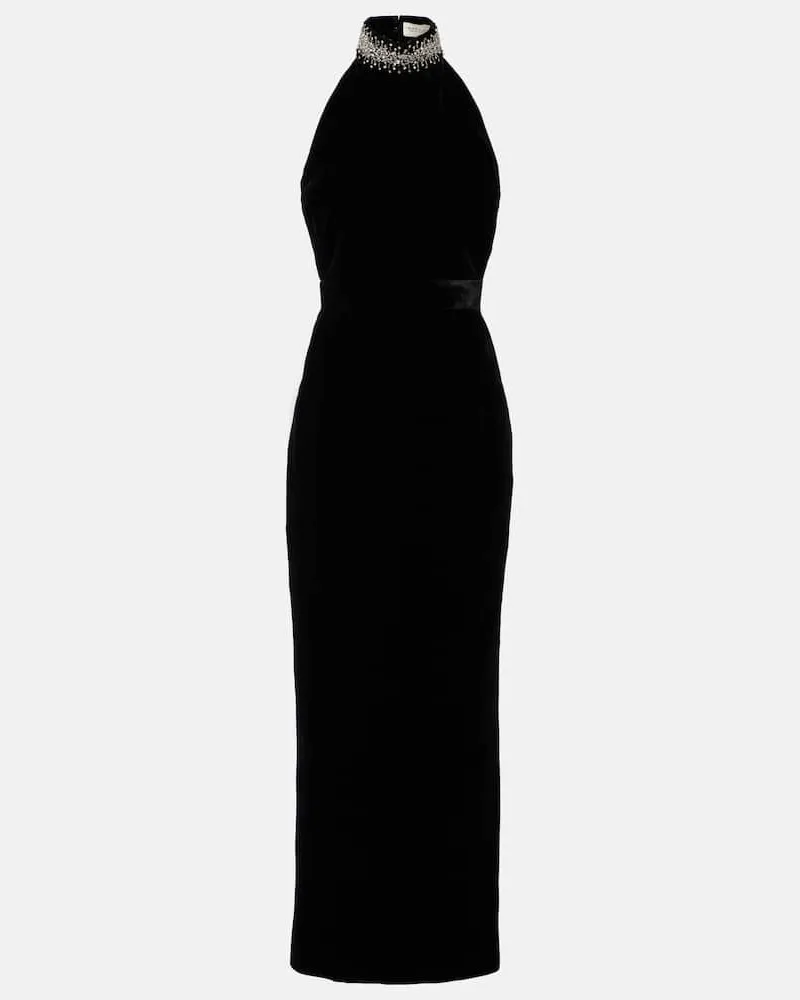 The New Arrivals Ilkyaz Ozel Maxikleid Hemingway aus Seide Schwarz