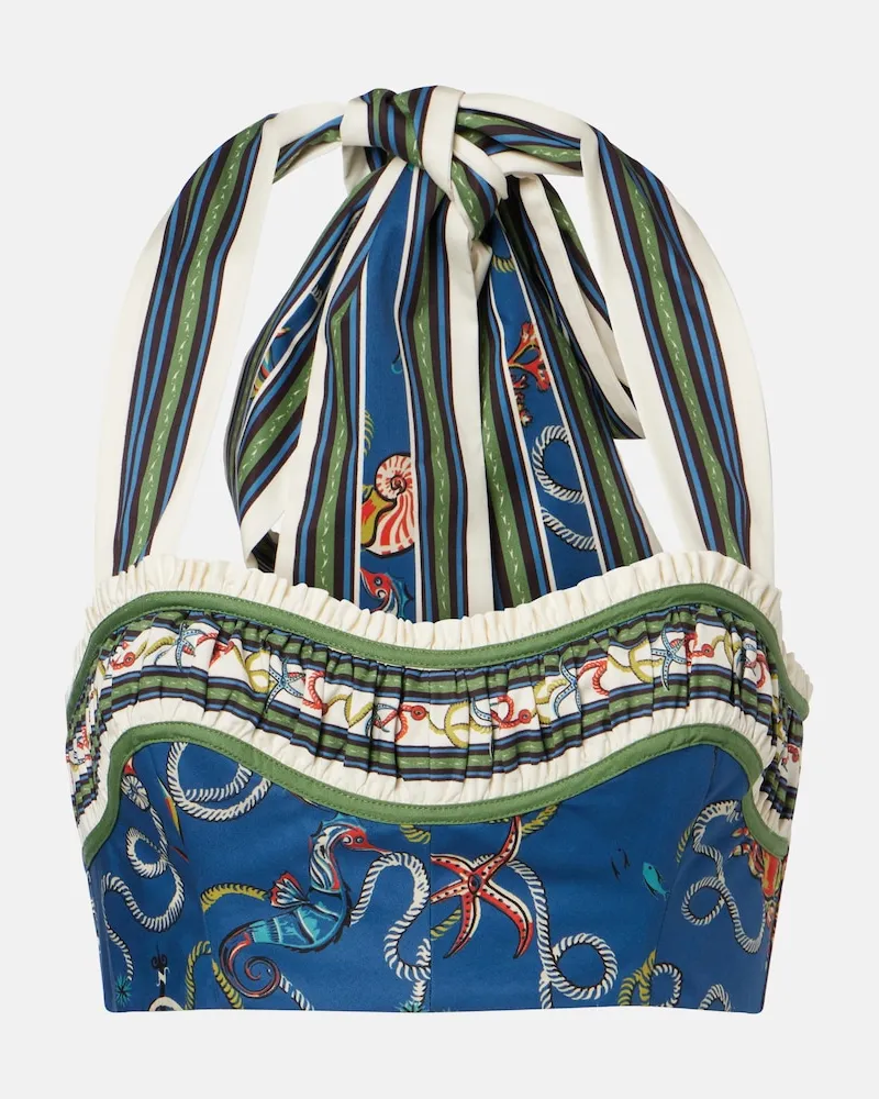 ALEMAIS Alémais Cropped-Top Cove aus Baumwolle Blau