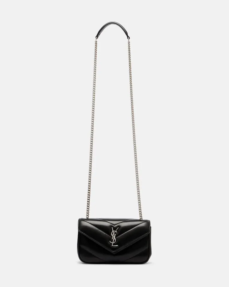 Saint Laurent Schultertasche Lou Lou Mini aus Leder Schwarz