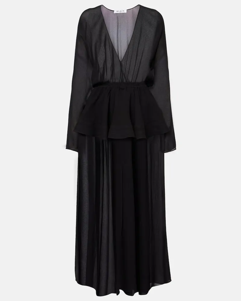 Alaïa Alaïa Midikleid Schwarz