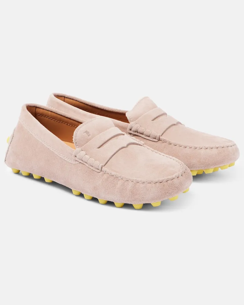 TOD'S Mokassins Gommino Bubble aus Veloursleder Rosa