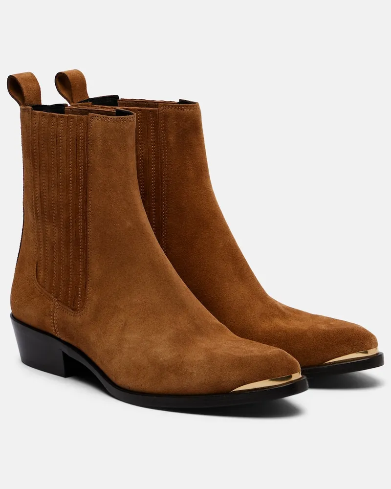 Isabel Marant Ankle Boots Delano 35 aus Veloursleder Braun
