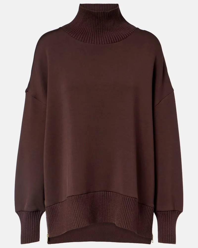 Varley Rollkragenpullover Barker aus Jersey Braun