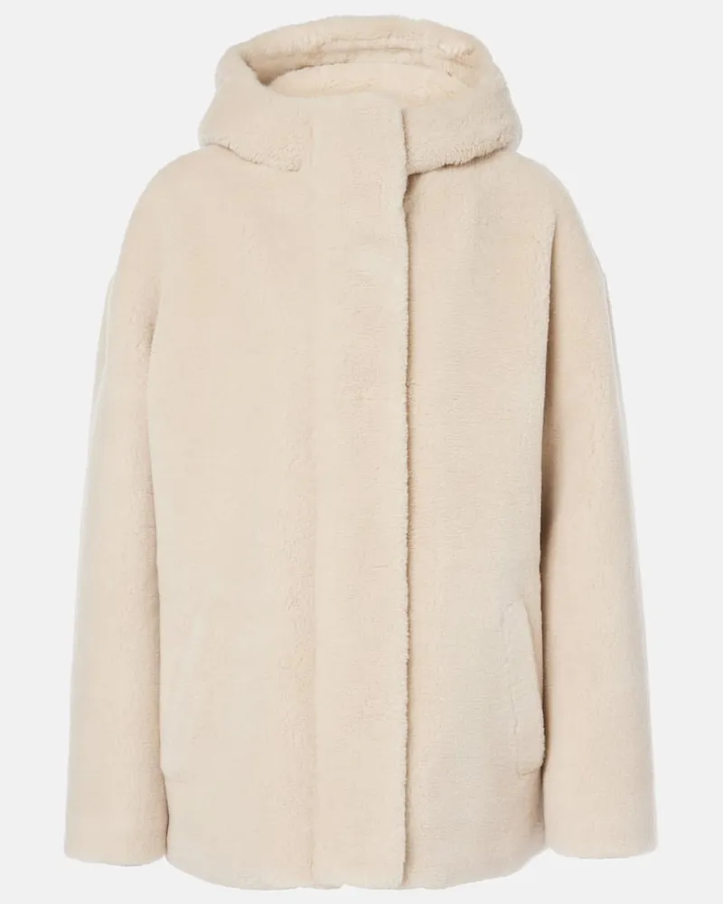 Loro Piana Jacke Carlow aus Faux Fur Weiß