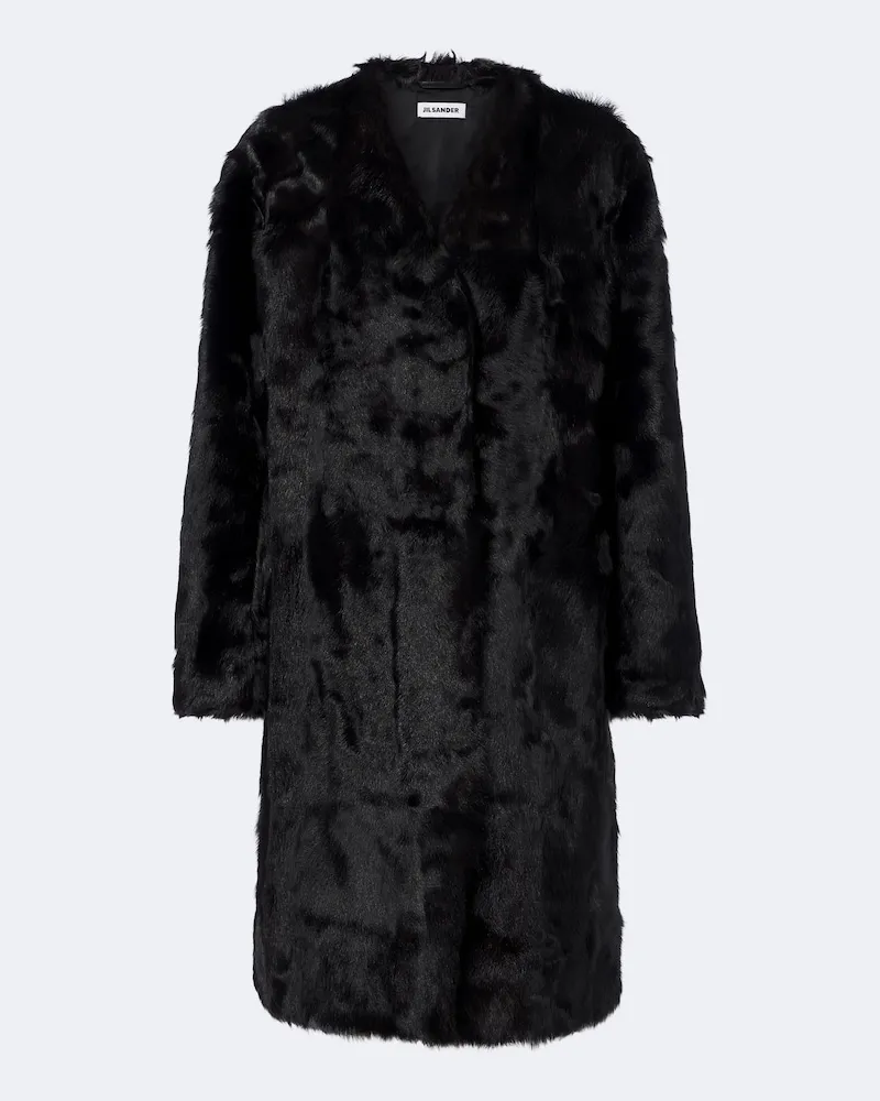 Jil Sander Mantel aus Shearling Braun