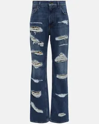 Dolce & Gabbana Distressed High-Rise Jeans Blau