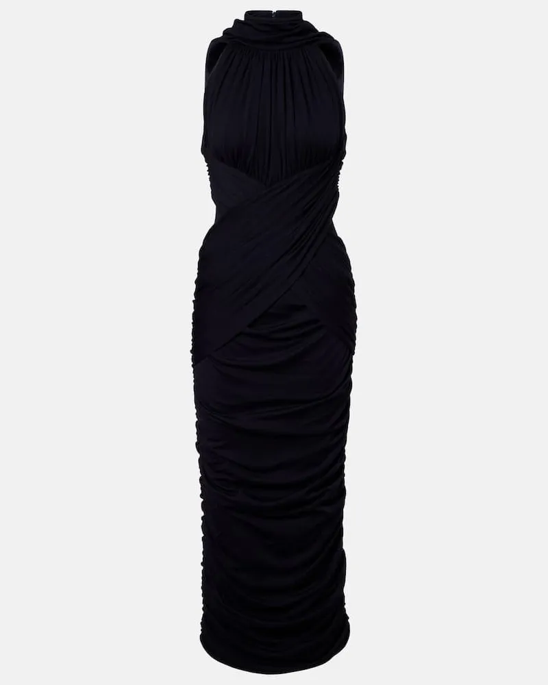 Balmain Robe aus Wolle Blau