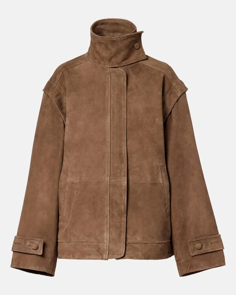 ROTATE Birger Christensen Jacke Kamala aus Veloursleder Braun