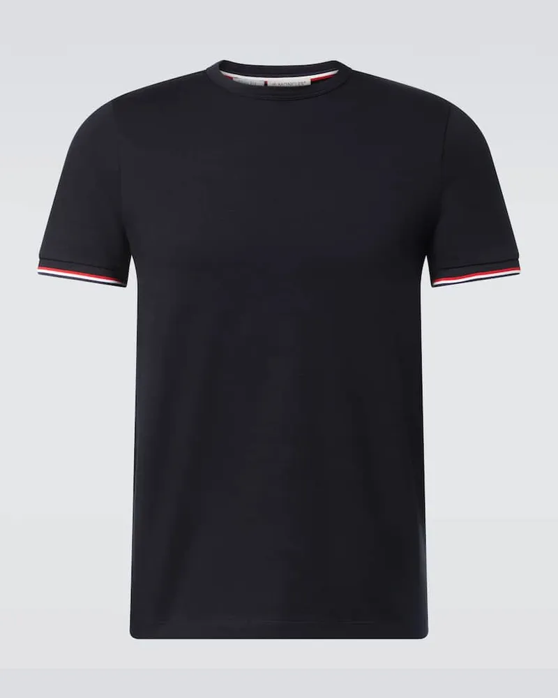 Moncler T-Shirt aus Baumwoll-Jersey Blau