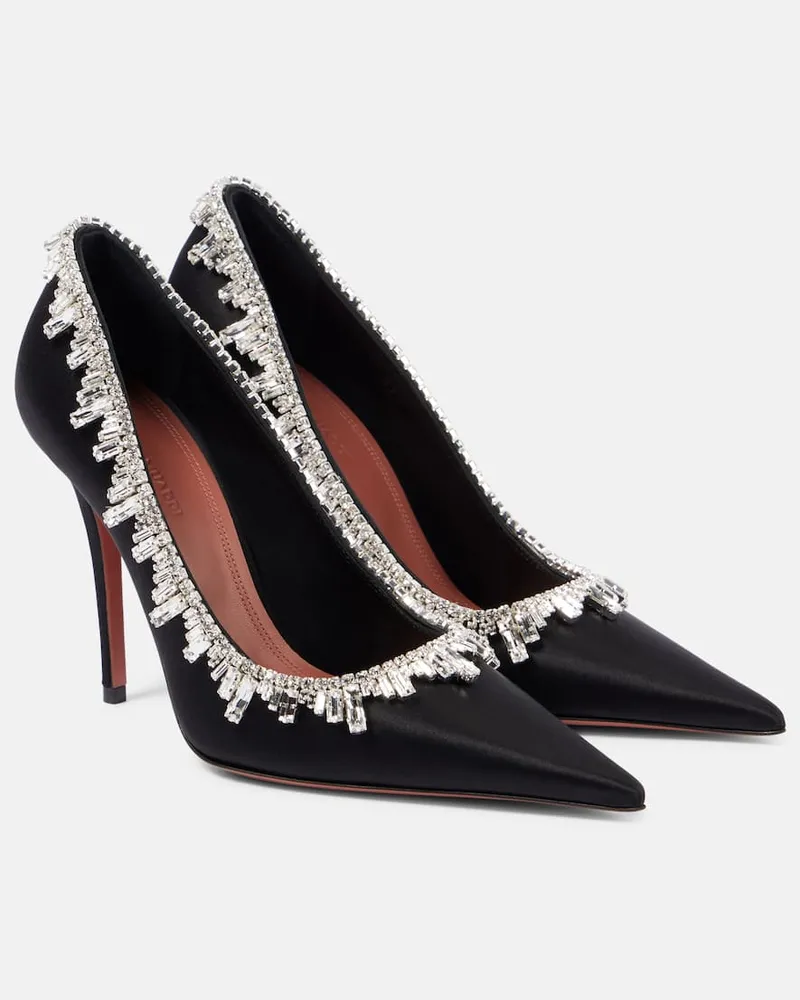 Amina Muaddi Verzierte Pumps Begumissima 105 aus Satin Schwarz