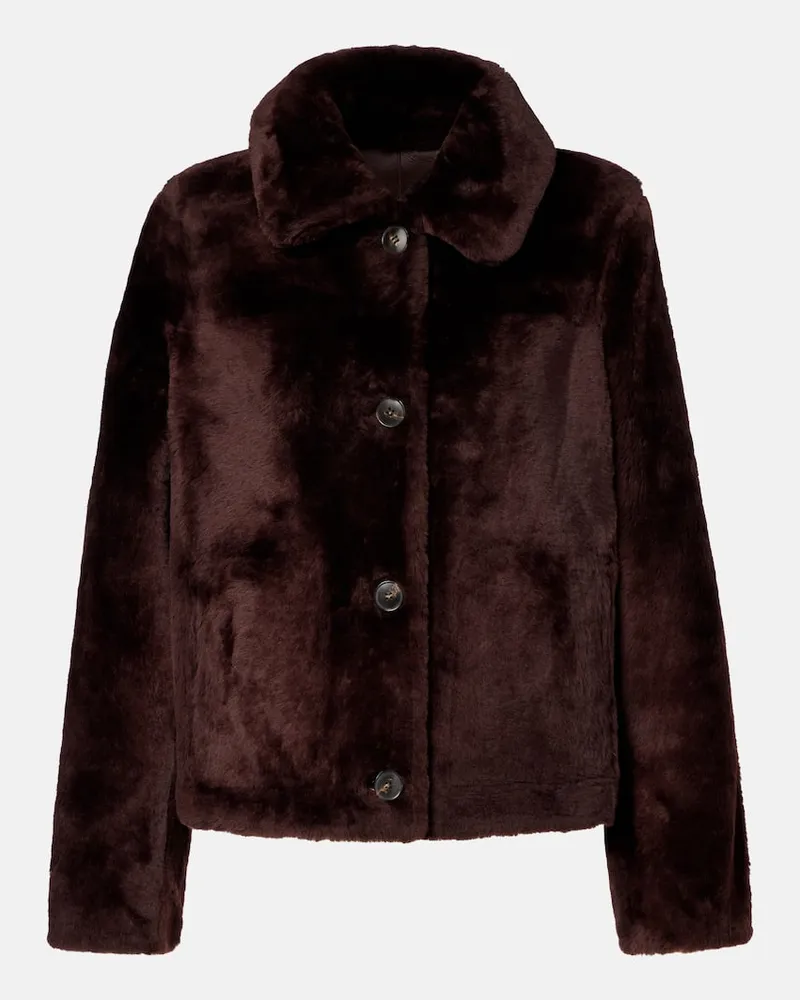 Yves Salomon Jacke aus Shearling Braun
