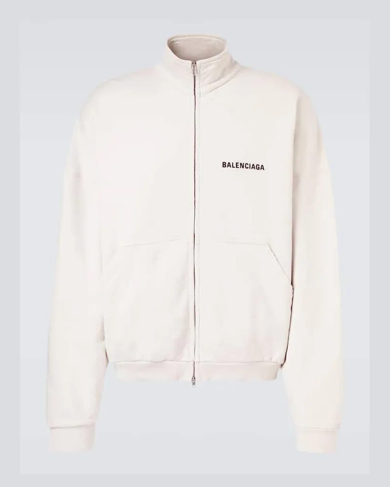 Balenciaga Trainingsjacke aus Baumwoll-Jersey Weiß