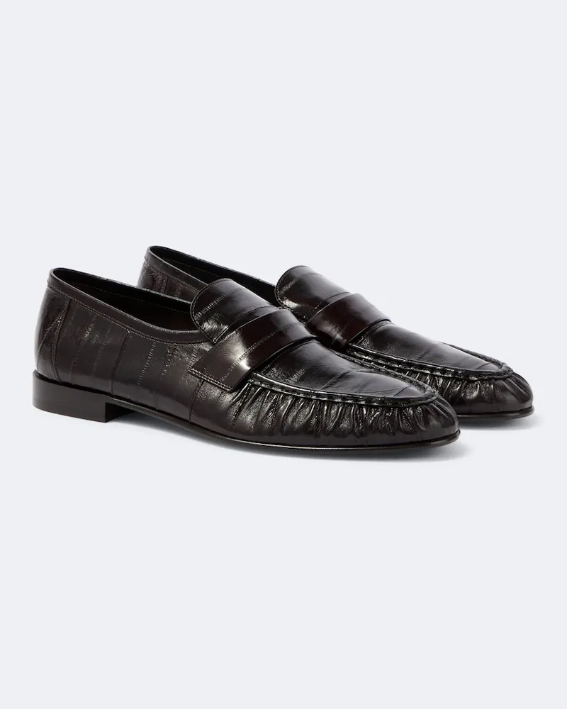 The Row Loafers Soft aus Aalleder Braun