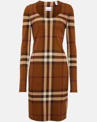 Burberry Minikleid  Check aus Jersey Braun