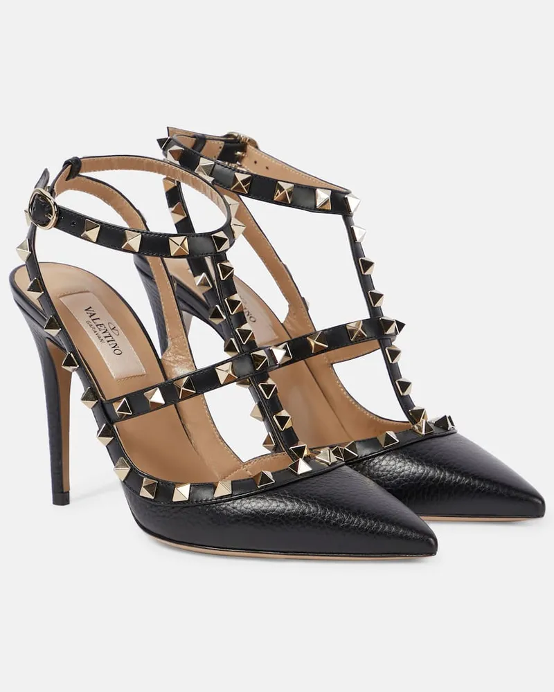 Valentino Garavani Pumps Rockstud 105 aus Leder Schwarz