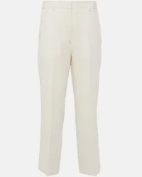 Totême Gerade High-Rise Cropped-Hose Weiss