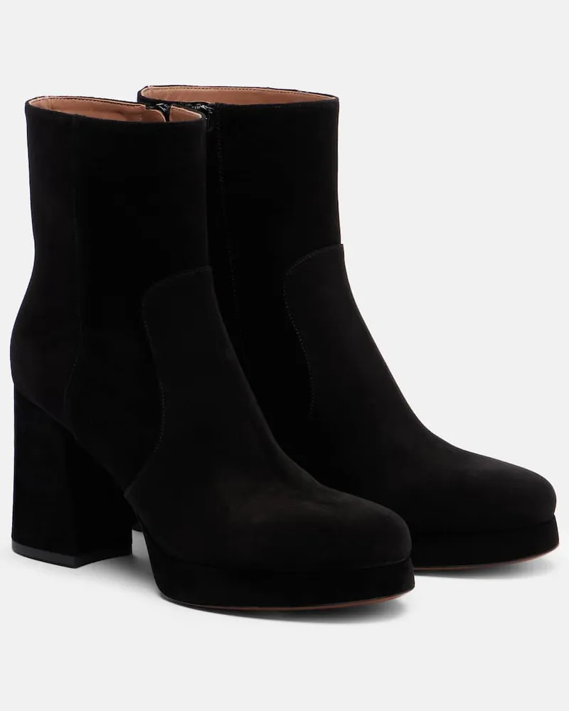 Valentino Garavani Ankle Boots Fawcette aus Veloursleder Schwarz