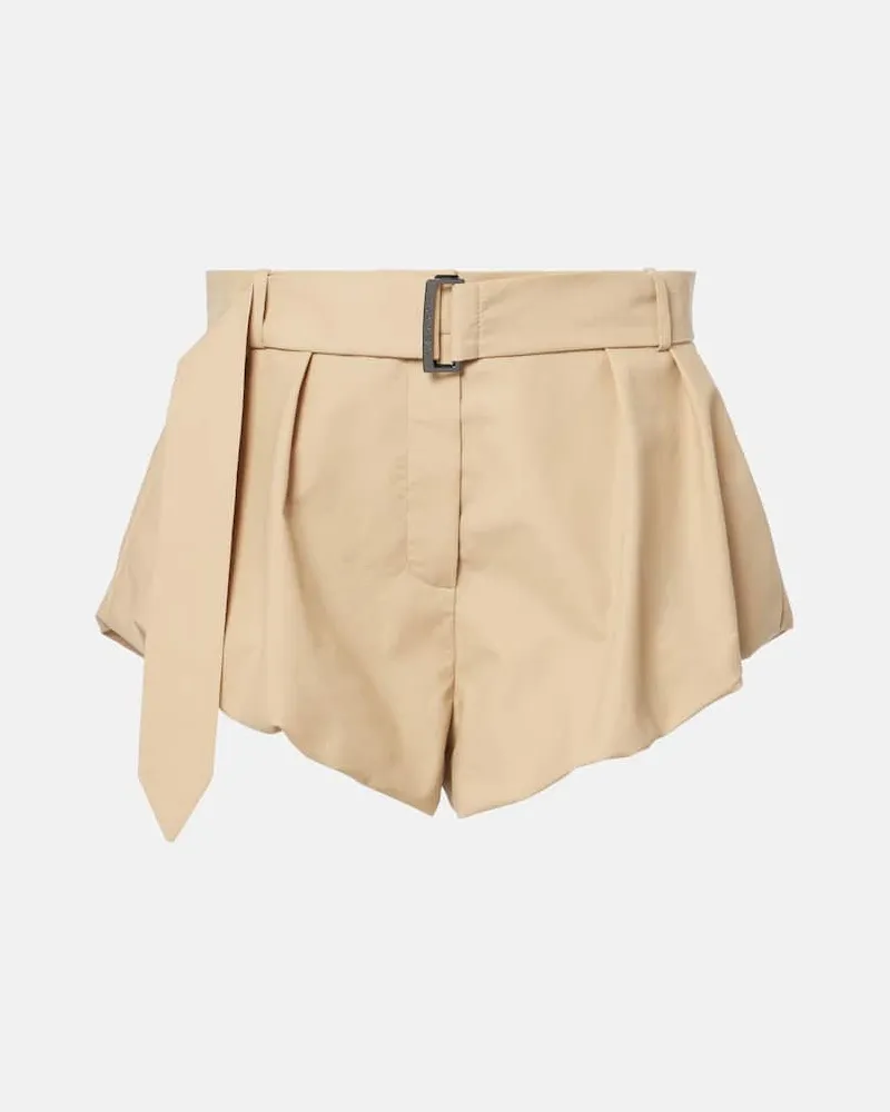 Magda Butrym High-Rise Shorts aus einem Baumwollgemsich Beige