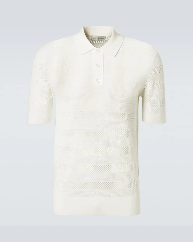 Dries van Noten Polohemd aus Strick Weiß