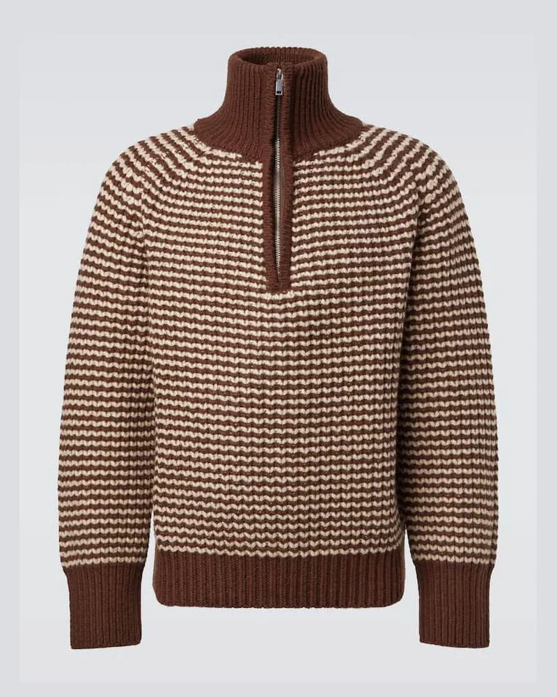 Studio Nicholson X Aaron Levine Pullover Bristol aus Schurwolle Braun