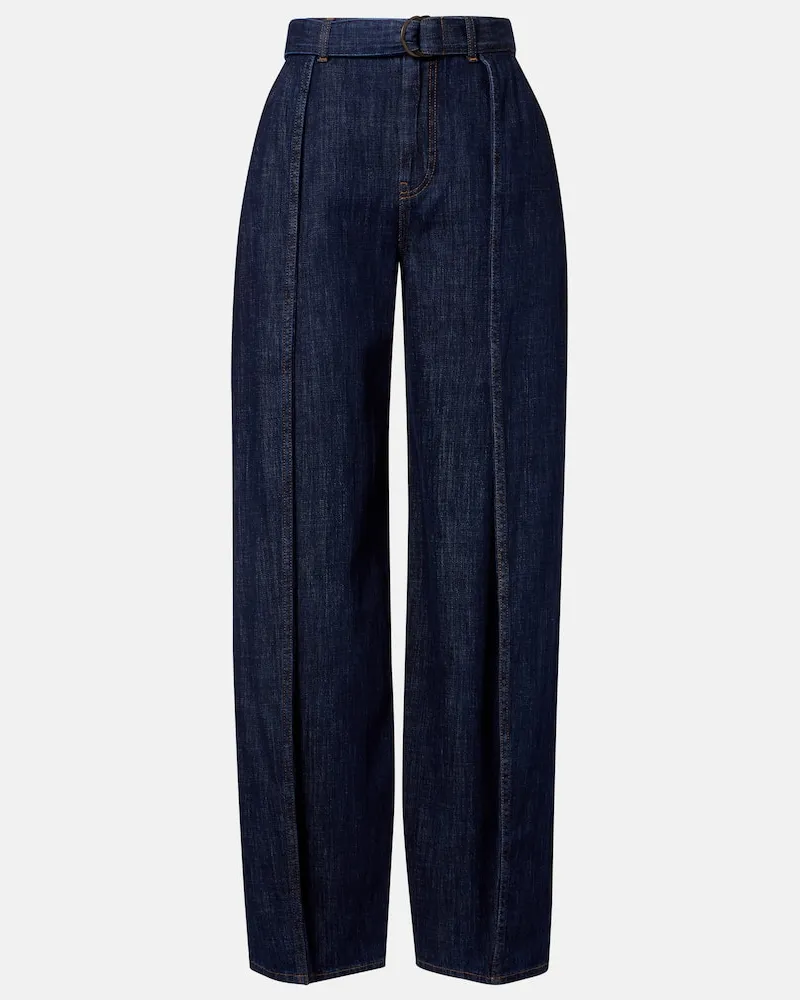 Loewe High-Rise Wide-Leg Jeans Blau