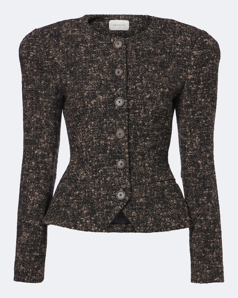 Magda Butrym Jacke aus Bouclé Braun