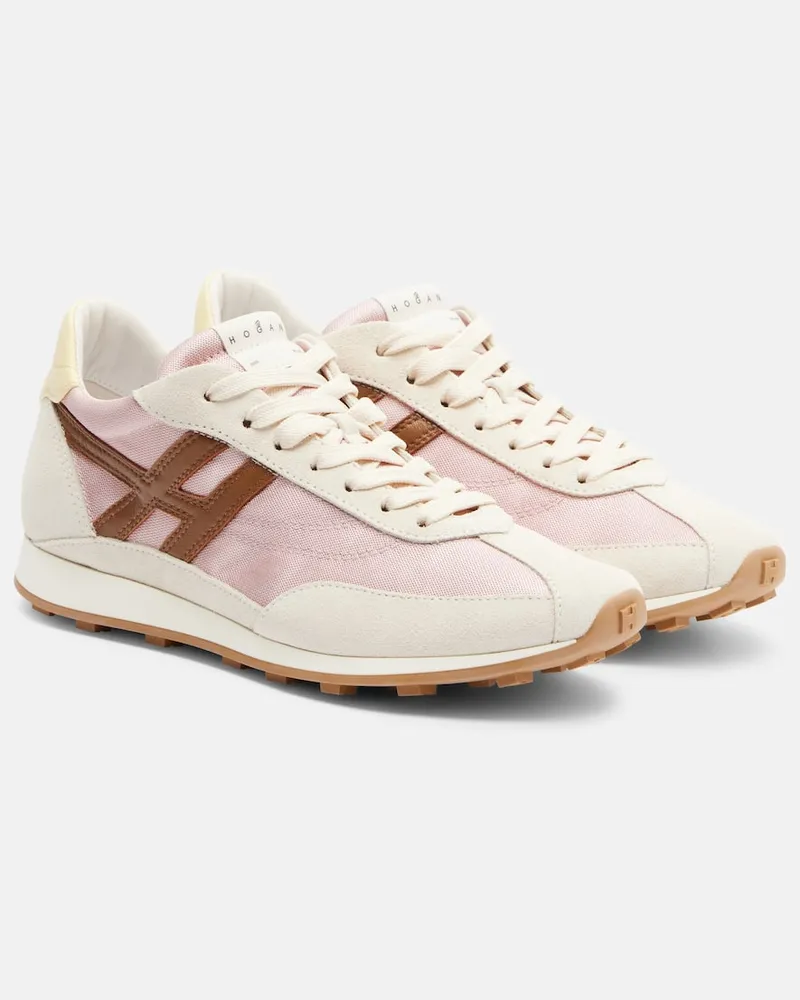 Hogan Sneakers H699 aus Veloursleder Rosa