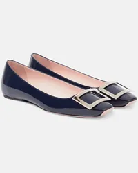 Roger Vivier Ballerinas Trompette aus Lackleder Blau