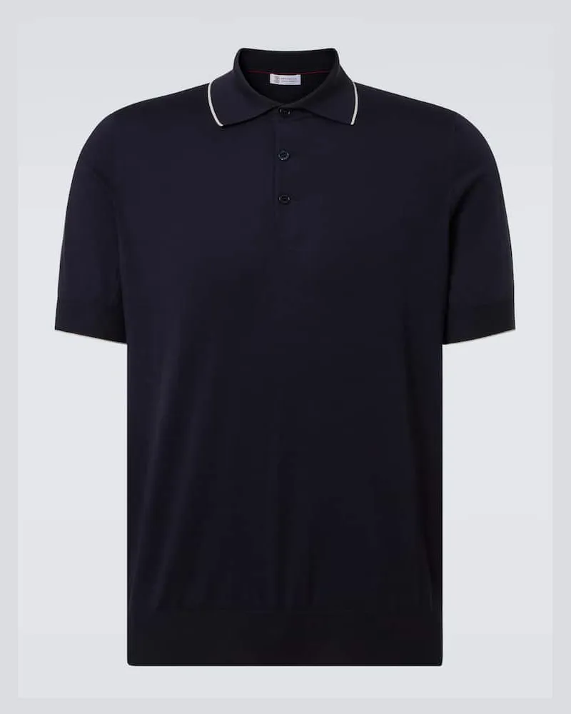 Brunello Cucinelli Polohemd aus Baumwolle Blau