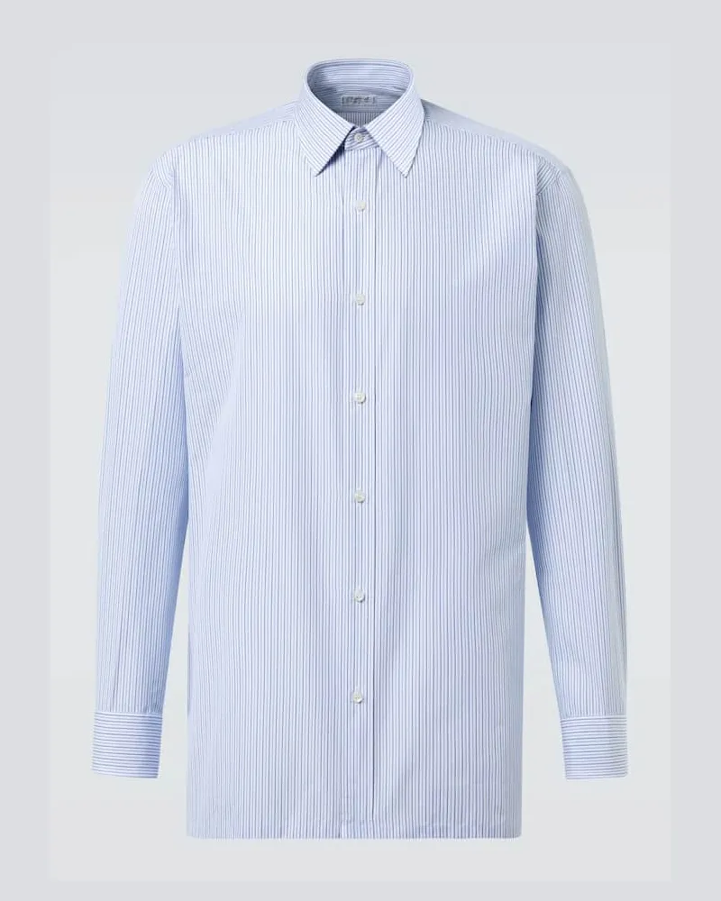 Charvet Hemd aus Baumwollpopeline Blau