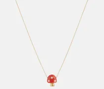 Halskette L'Amanita aus 9kt Gelbgold mit Koralle