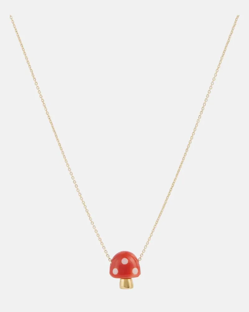 Aliita Halskette L'Amanita aus 9kt Gelbgold mit Koralle Gold